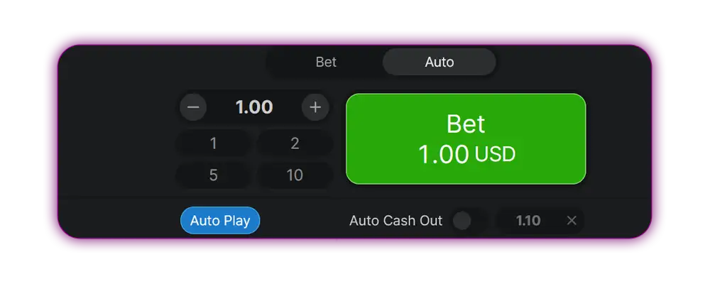 Aviator game interface